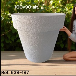 Maceta PRC Cónica Blanca XXL Texturizada