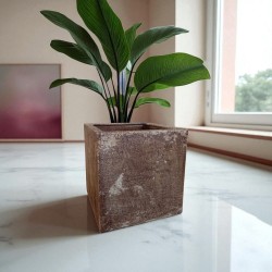 Maceta Cuadrada Marrón Envejecida 60x60cm