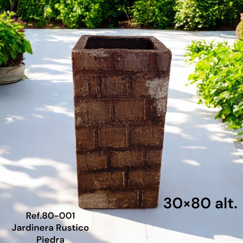 Jardinera Alta Piedra Rústico 30x80cm