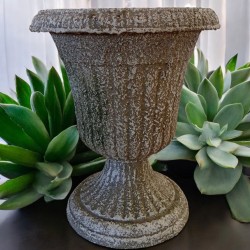 Maceta Cerámica Artesanal Copa Pedestal Envejecida