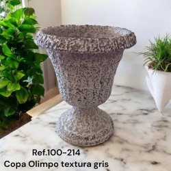 Copa Olimpo Cerámica Artesanal Jardín Textura Gris Granulada