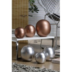 Jarrón Decorativo Cerámica Esférico Acabado Metalizado