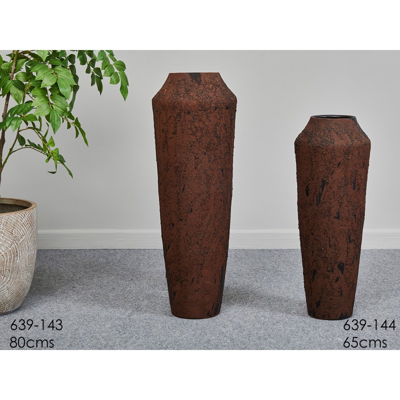 Jarrón Cerámica Artesanal Ánfora Oxidado Envejecido