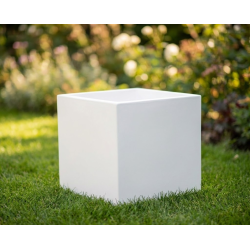 Macetero Cerámica Blanco Cuadrado