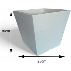 Macetero Cónico Cerámica Blanco