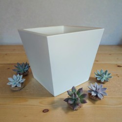 Macetero Cónico Cerámica Blanco