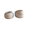 Set de 2 Centros Cerámica Artesanal Beige Redondeado