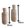 Set de 2 Jarrones Cerámica Artesanal Botella Acanalado 40 y 35cm