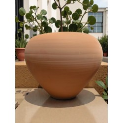 Jarrón Coco Cerámica Marrón 30x35 cm - Decorativo Artesanal