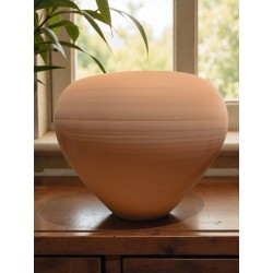 Jarrón Coco Cerámica Marrón 30x35 cm - Decorativo Artesanal