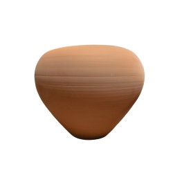 Jarrón Coco Cerámica Marrón 30x35 cm - Decorativo Artesanal